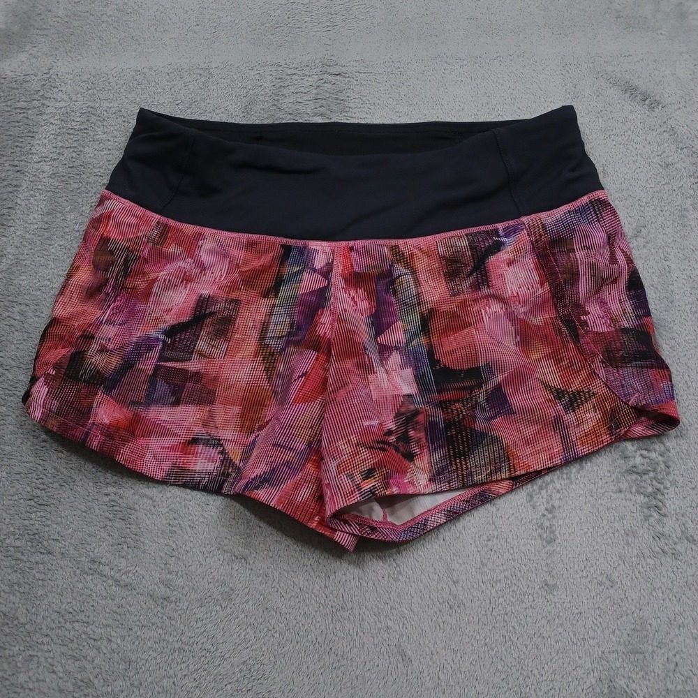 Lululemon Shorts Womens 4 Red Casual Drawstring Pockets Logo Activewear A4
